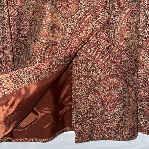 Madison Studio Sz 8 Jacquard, Silk-Lined Coat- Gorgeous Detail - Picture 5 of 6